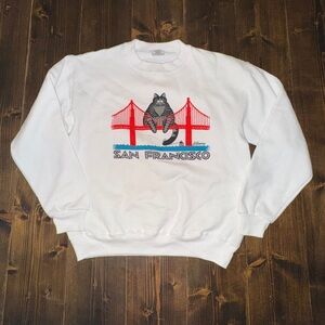 Vtg B Klingon Cat Crazy Shirts Unisex Graphic Sweatshirt San Francisco Cat Sz YL